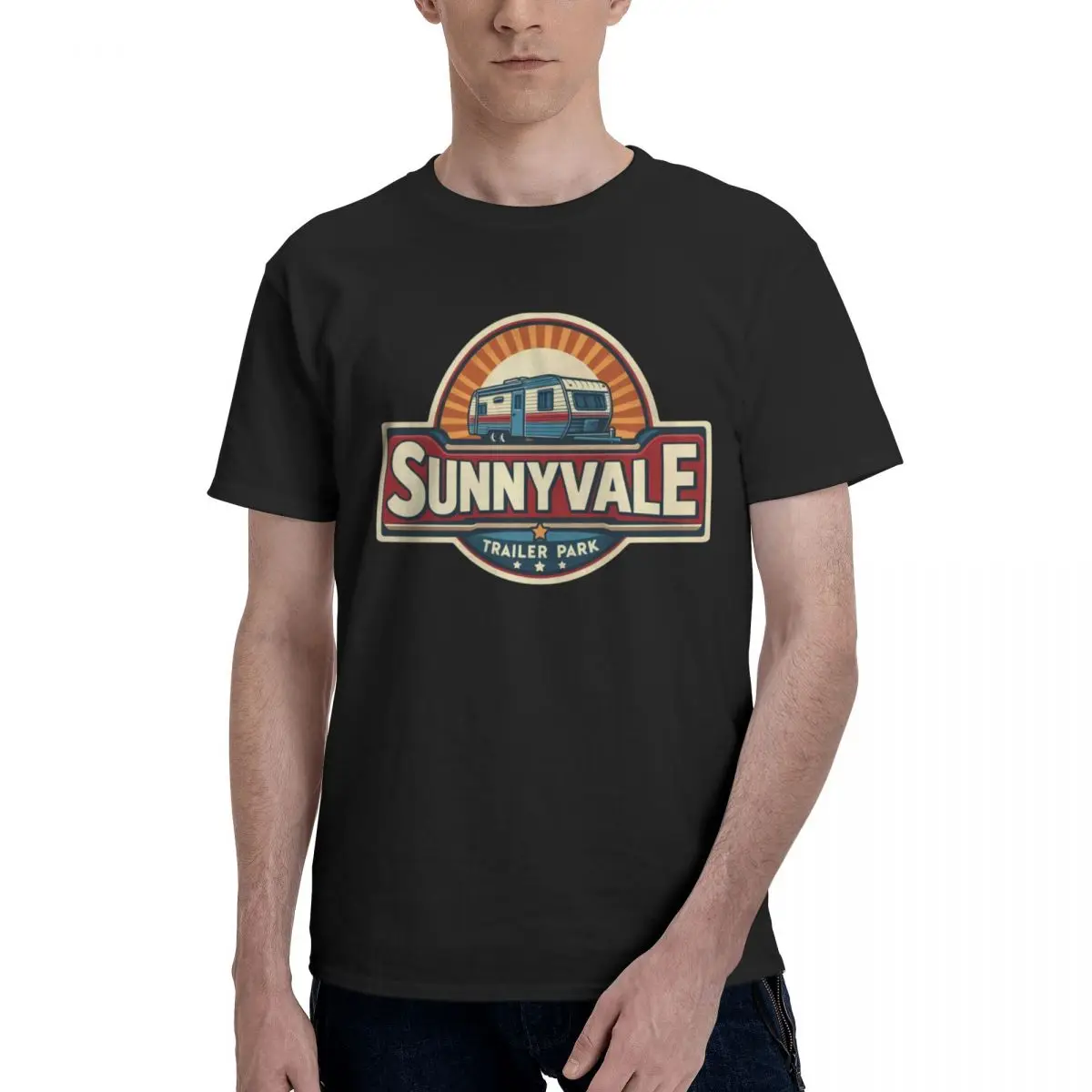 Men Rv Boys Sunnyvale Trailer Park Awesome T Shirt Streetwear Cotton Crewneck Men Tshirt