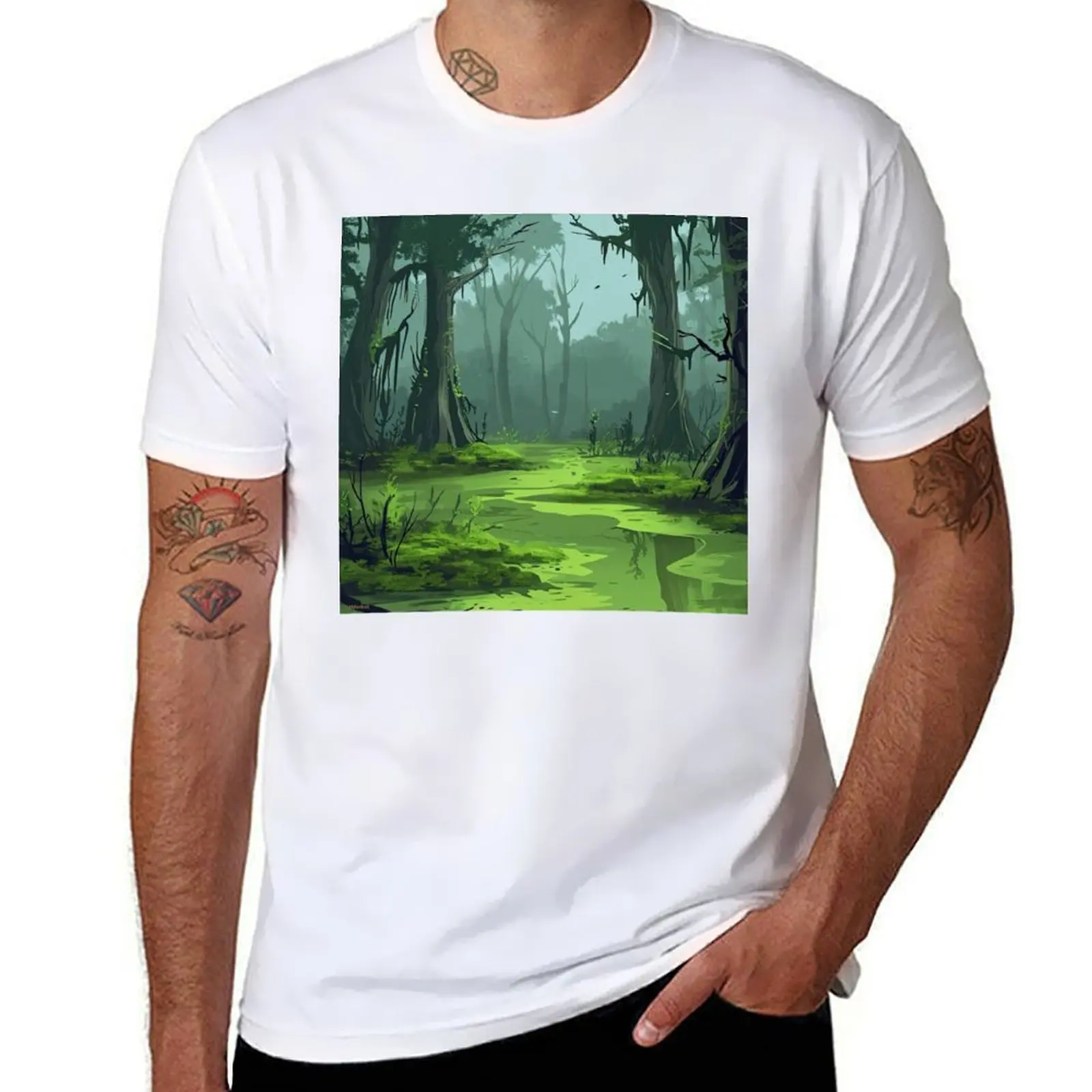 

Artwork landscape forest art T-Shirt Big and Tall Solid Color T-Shirt