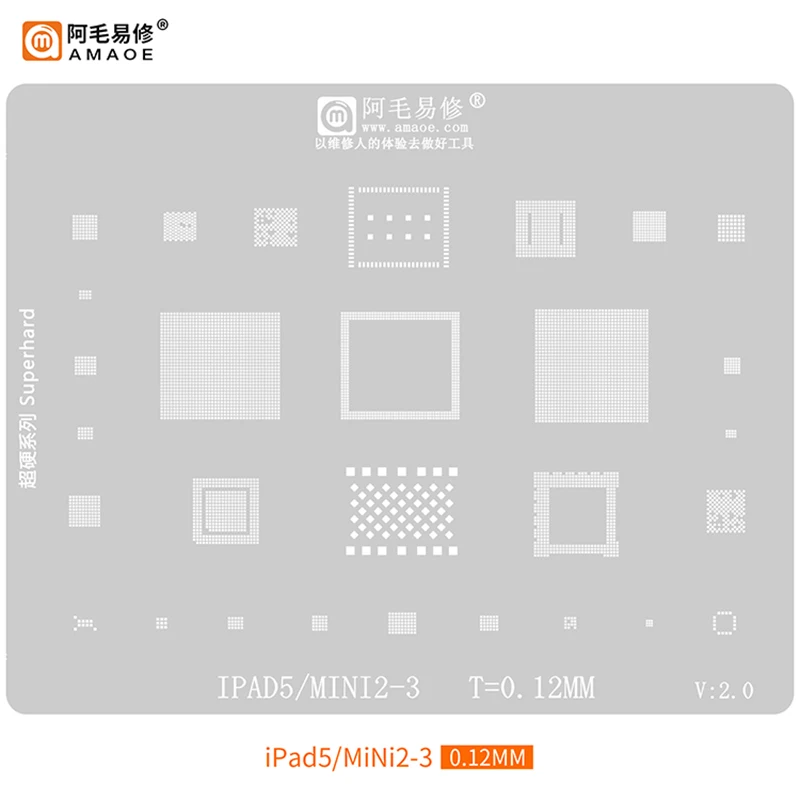 Amaoe BGA Reballing Stencil For Ipad Pro 12.9 10.5 9.7 A14 A9 A10X A12 A12X 2 3 4 5 6 Air Mini M1 M2 A13 CPU Nand Power Audio IC