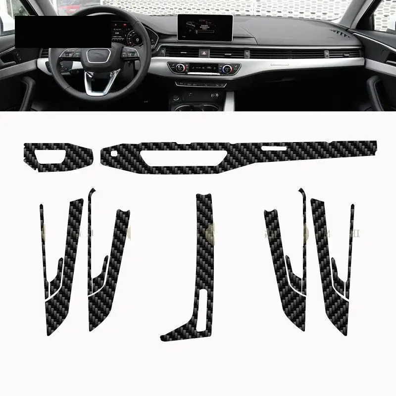 

For Audi A4 A5 B9 FY 2016-2020 Car interior carbon fibre Film 5D PET Center console Anti scratch resist film Accessories refit