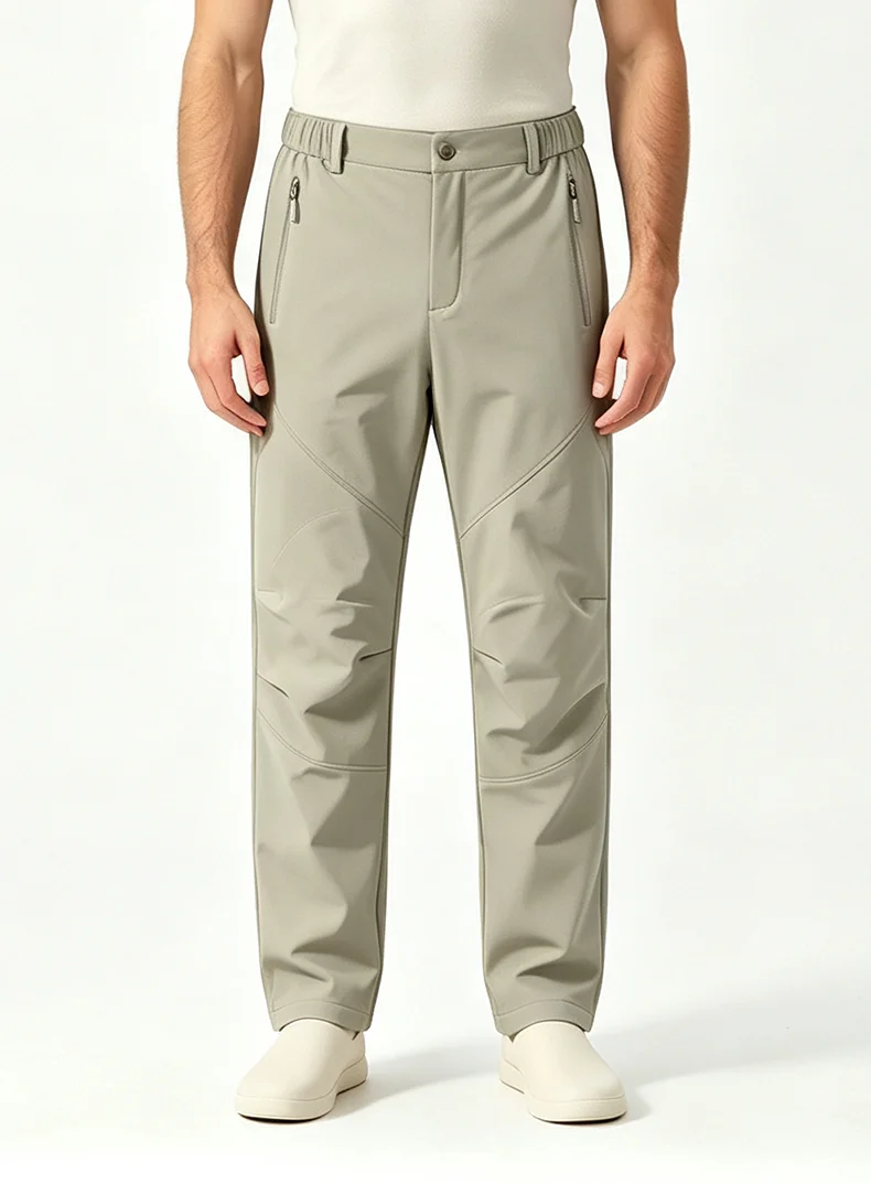 EUMERGX Herren Winter-Fleecehose Wasserdicht Winddicht Thermische Arbeitshose Wandern Trekking Bergsteigen Sport Warme Hose – Detail 10