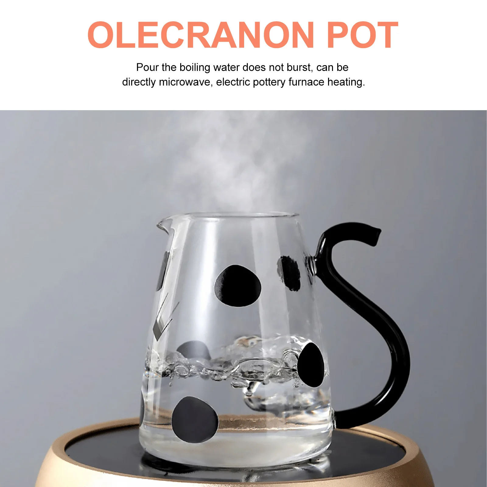 

Elegant 550ml Glass Juice Kettle Microwave Safe Milk Pot Flower Teapot for Tea Water Cold Drink Portable Water Pitcher Set