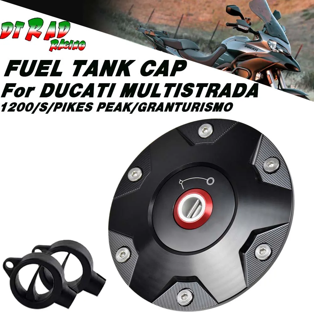 Motorcycle Racing Fuel Tank Cap Lockable Anti-Theft Gasoline Tank Cover For DUCATI MULTISTRADA 1200/S/PIKES PEAK/GRANTURISMO