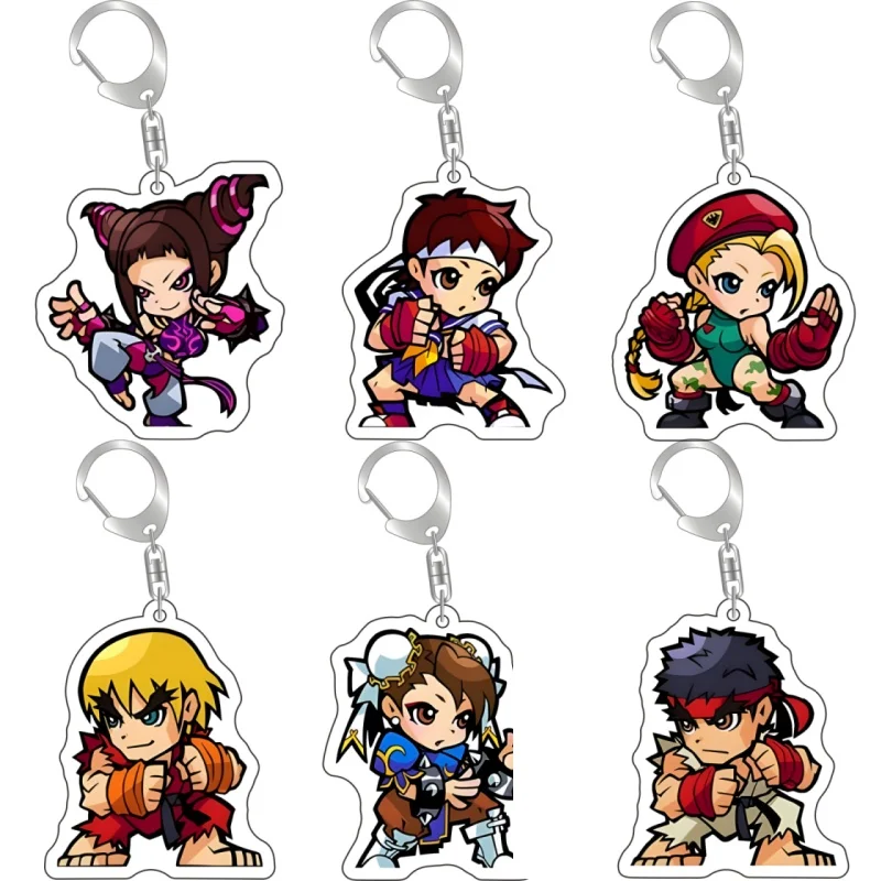 Abenteuer-Anime Street Fighter Acryl-Schlüsselanhänger Sammlerzubehör Cartoon-Anhänger Festivalgeschenke für Freunde und Fans