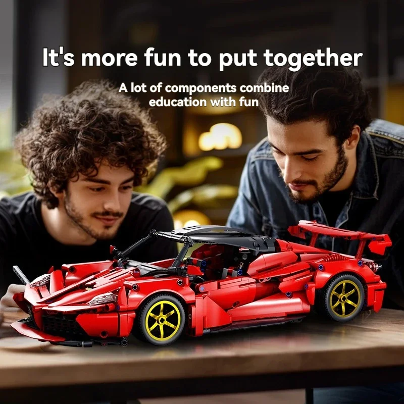 2025MOC Technische Stad Rode Racewagen Hypercar Model Bouwstenen DIY Supercar Baksteen Puzzel Speelgoed Kind Volwassen Verjaardagscadeautjes