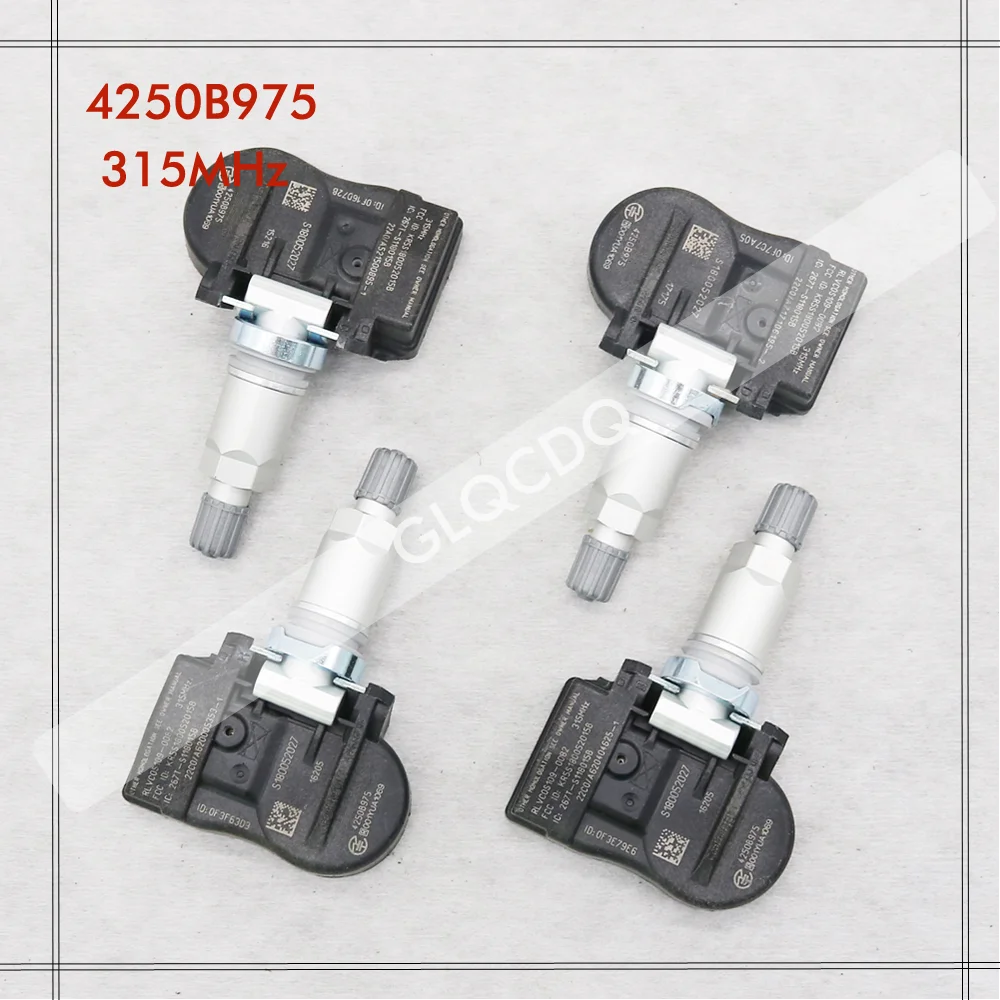 4PCS 4250B975 Tire Pressure Sensor TPMS for Mitsubishi Outlander I-Miev Lancer Mirage 315MHz