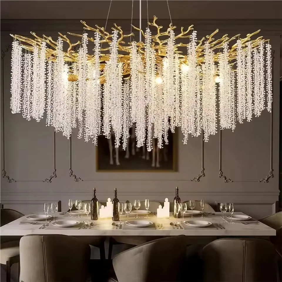 

Luxury Chic Crystal Chandelier: French-style Grand Crystal Fringe and Icicle Chandelier for Bedroom, Living Room, and Dining Roo