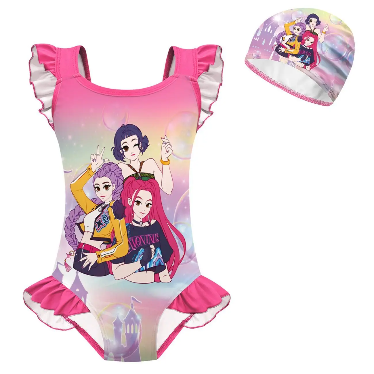 

Cute Toddler Girls' One-Piece Swimsuit Spaghetti Strap with Bow Beach Vacation