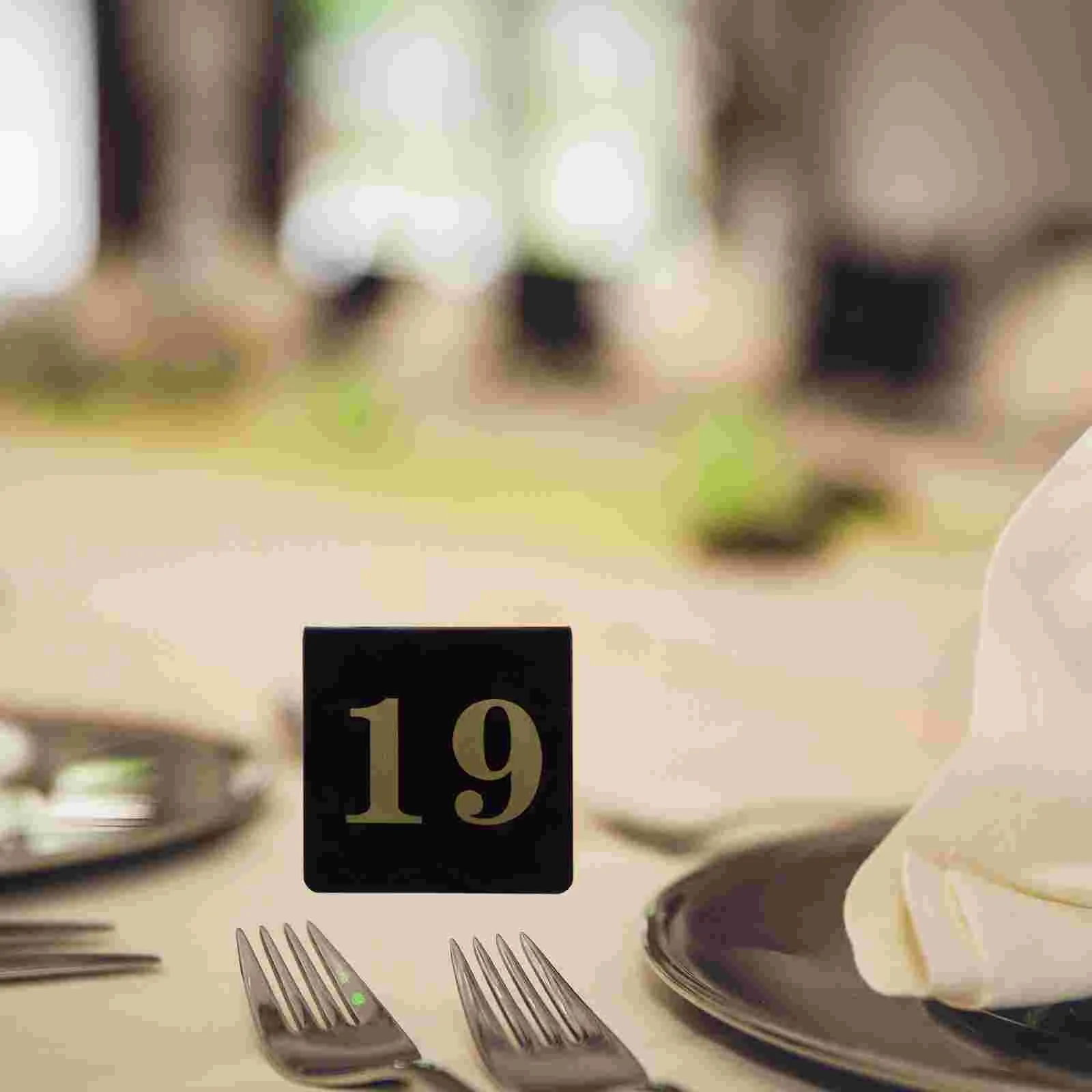 10pcs Party Table Holder Table Decoration & Accessories Restaurant Numbers Markers Double Sided Number Acrylic Tabletop Signs V