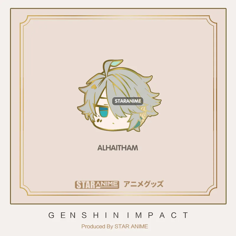 Anime Genshin Impact Alhaitham Gorou Kamisato Ayato Thoma Q Version Cosplay Metal Badge Bags Button Brooch Pin Souvenir Toy