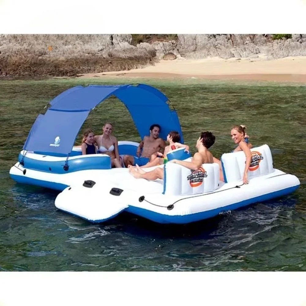 

FGY Children and Adults Inflatable Island Rafts Sea Lake Swimming Pool Inflatable Floats Air Loungers