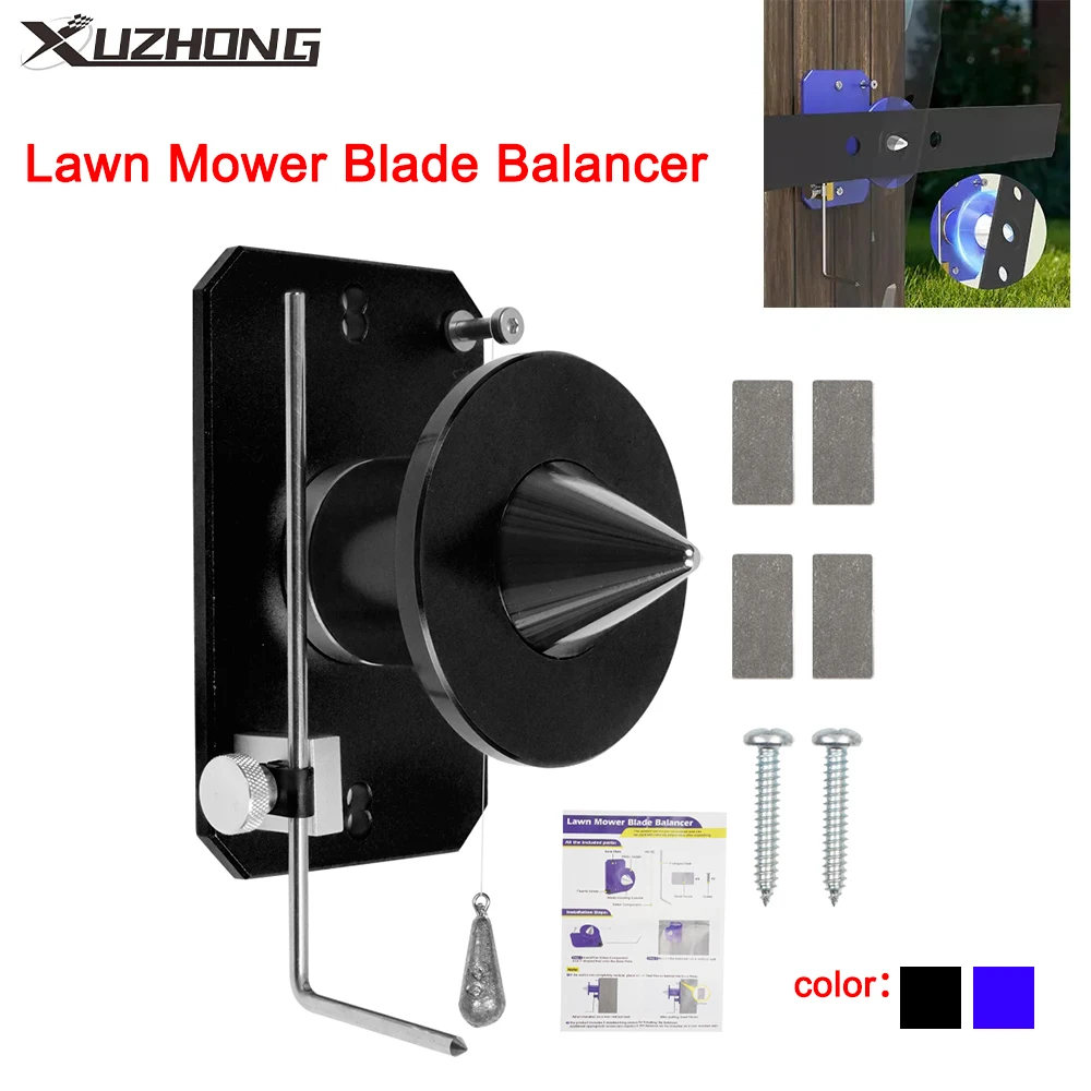 

Балансировщик лезвий газонокосилки, высокая точность с магнитом для регулируемого держателя лезвия, настенный инструмент для балансировки лезвий, синий/черный