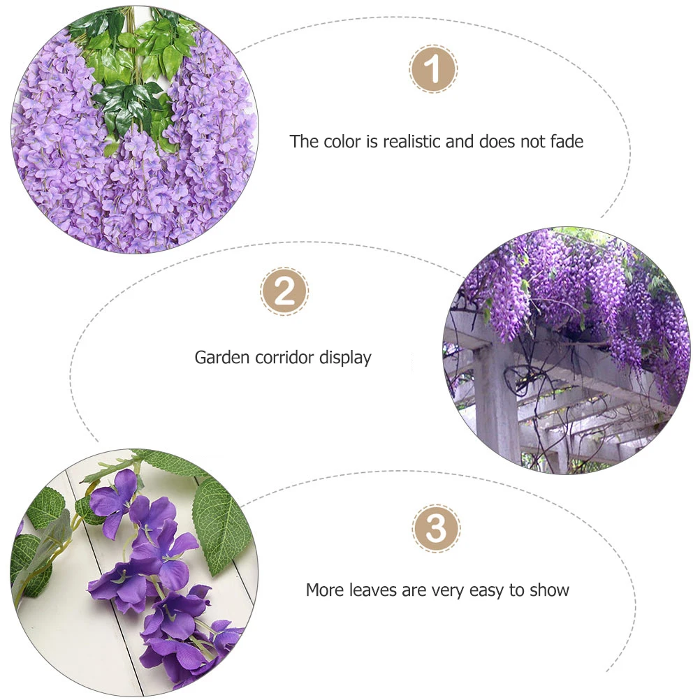 

12Pcs Simulated Wisteria Artificial Hanging Wisteria Flower Decor for Home Wedding Party Office Indoor Outdoor Decoration