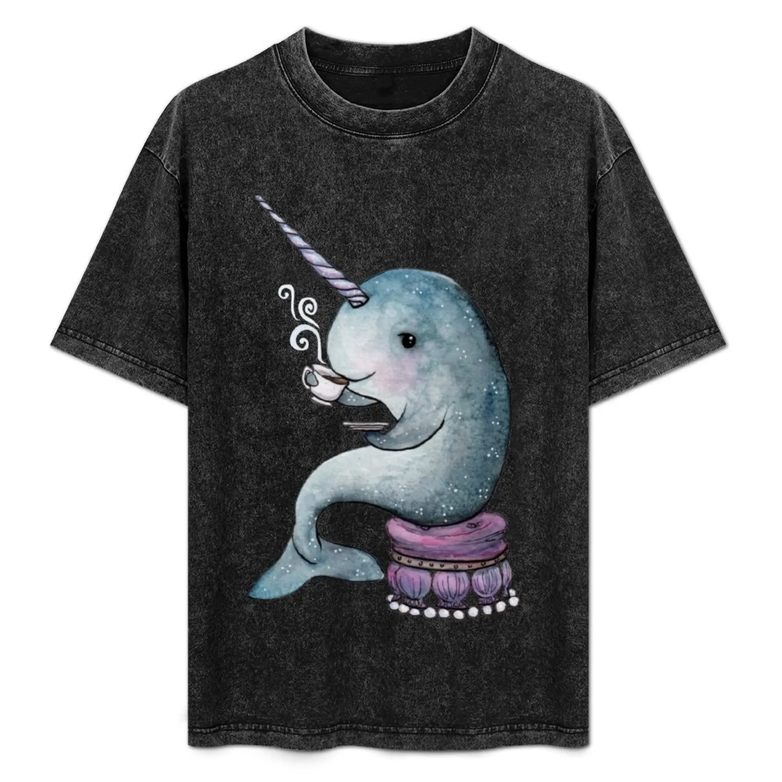 

Narwhal Teatime T-Shirt Anti-Wrinkle Short Sleeve T-Shirt