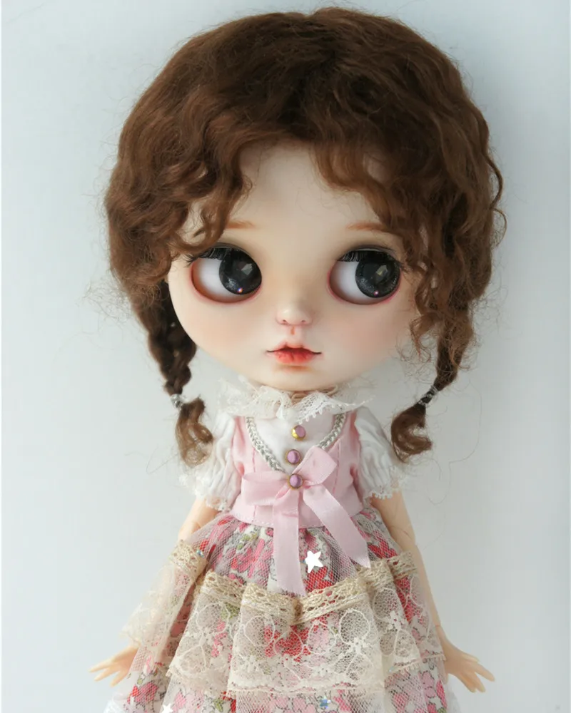 Fjusuns  JD644 9-10inch 10-11inch Messy Baby Curly Mini Twintail Mohair BJD Wigs QBaby Pullip Blythes& 18\