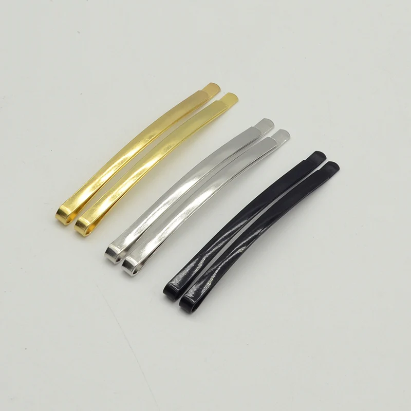 50 sztuk 4mm * 6.2cm srebrny czarny złoty łukowaty metalowy Bobby Pin spinki do włosów dla ślubnych fryzur bez niklu bez ołowiu