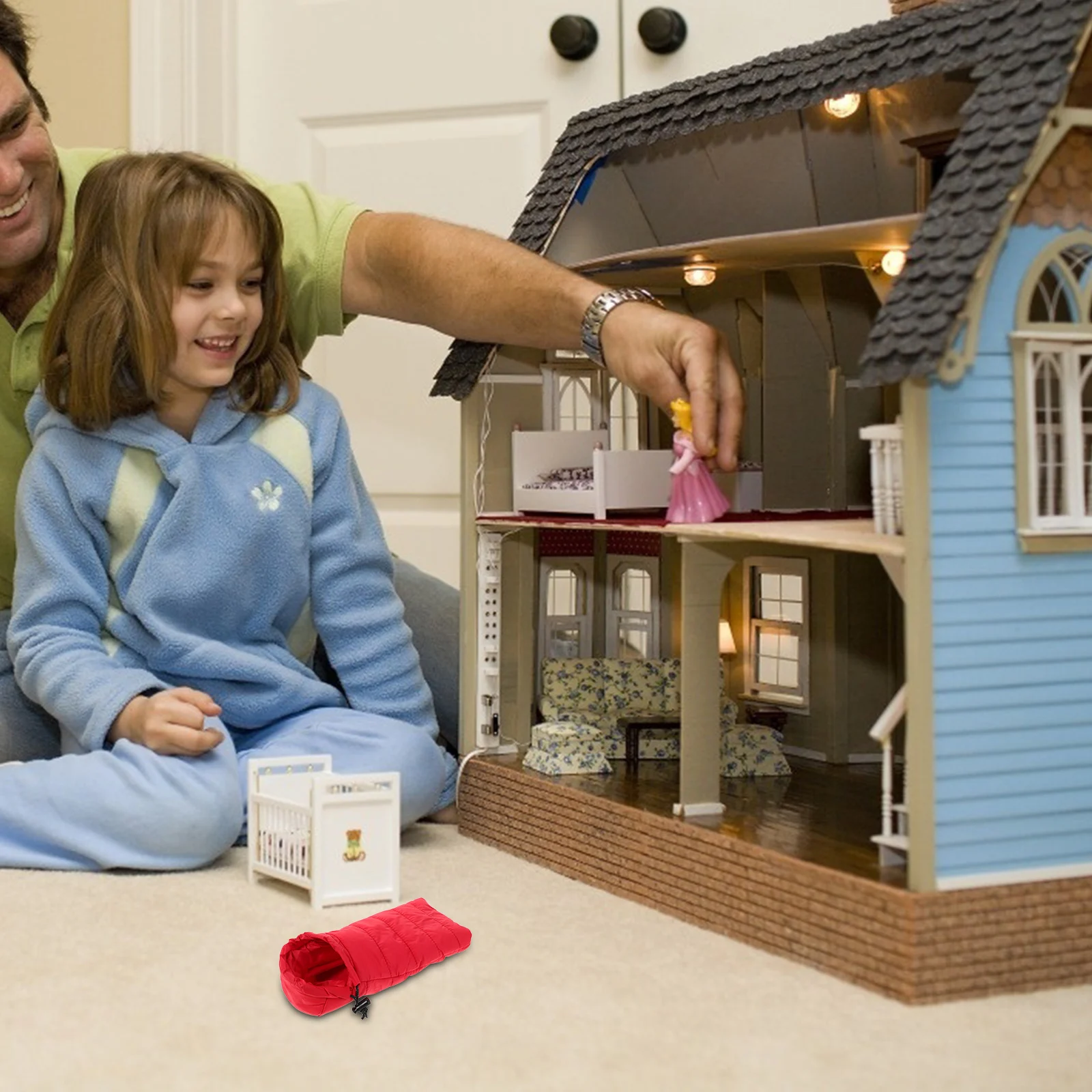 Juguetes de acampada en miniatura, equipo fotográfico para fogata, muebles, tienda, saco de dormir, accesorios, escena de algodón al aire libre