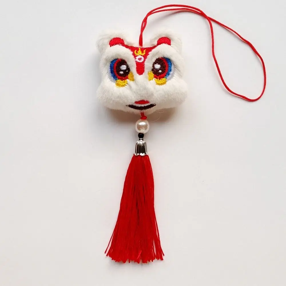 Chinese Style Lion Dance Tassels Pendant Cartoon Lucky 2025 New Year Zodiac Plush Doll Traditional Hanging