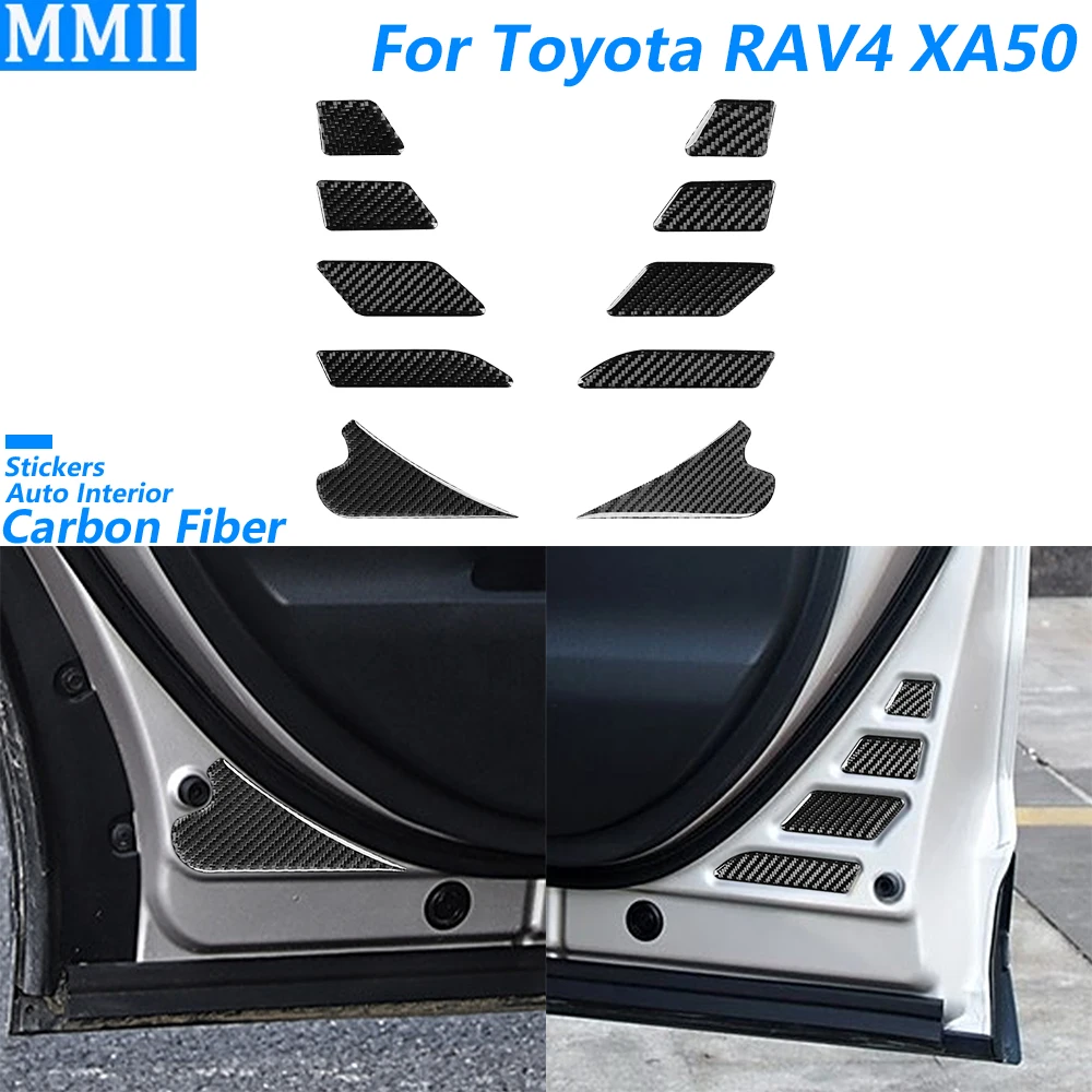 

Для Toyota RAV4 XA50 2020-2024 углеродное волокно, внутренняя дверная нижняя панель, декоративная крышка, аксессуары для салона автомобиля, декоративная наклейка