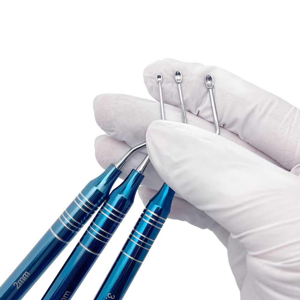 プレミアム歯科インプラントパウダースプーングラフトスクープ骨キュレットクリーニングツール骨片除去器具