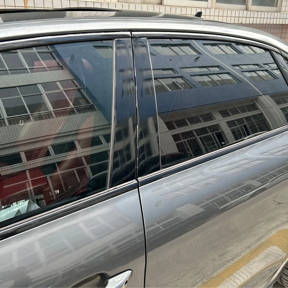 Für Audi A4 S4 B9 2017-2025 Limousine Fenster-Chrom-Abdeckung Blackout ABC-Säulen Hochglanz-Schwarz-Aufkleber – Detail 7