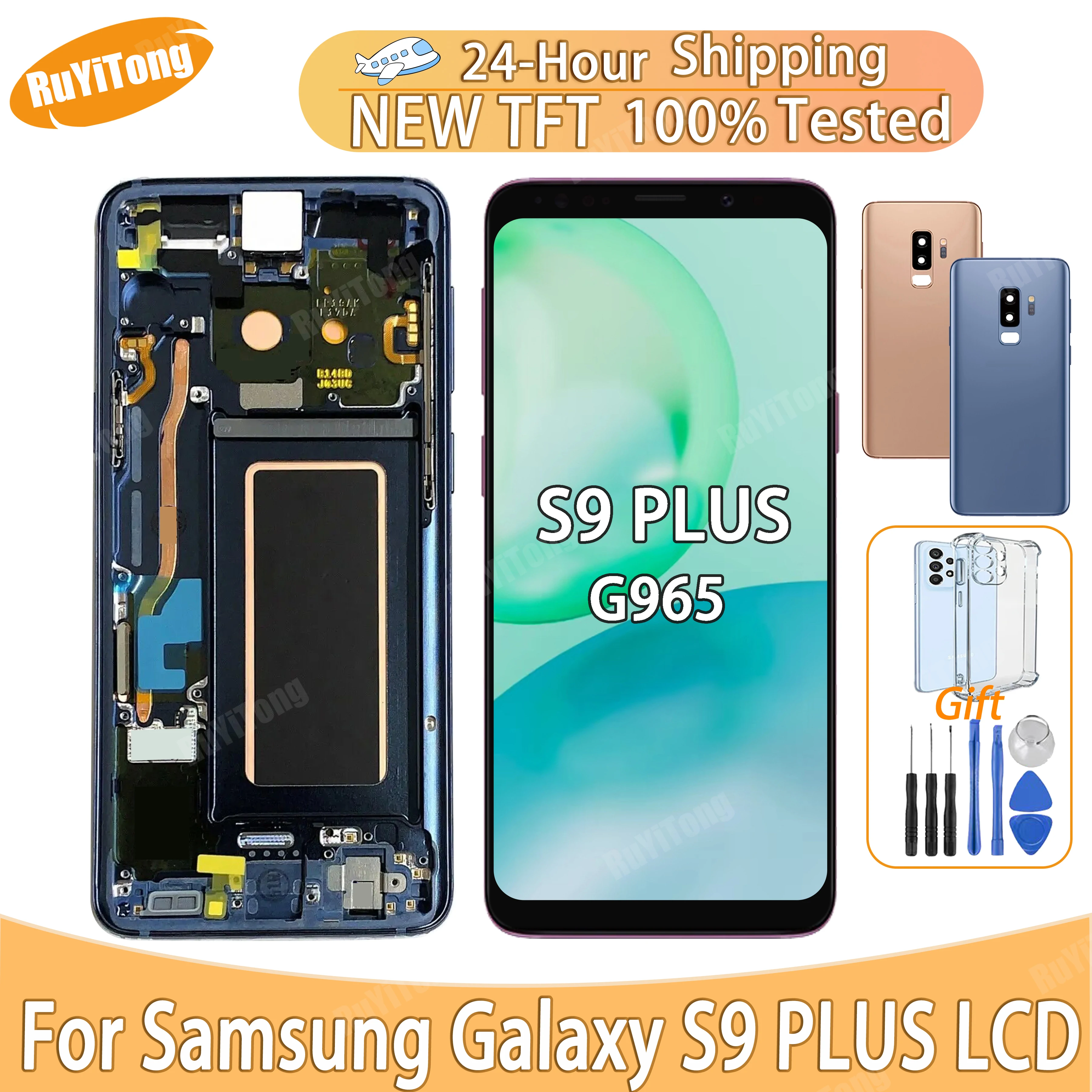 High Quality TFT For Samsung Galaxy S9 Plus G965B G965F G965U LCD Display Touch Screen Digitizer Assembly Display With Frame