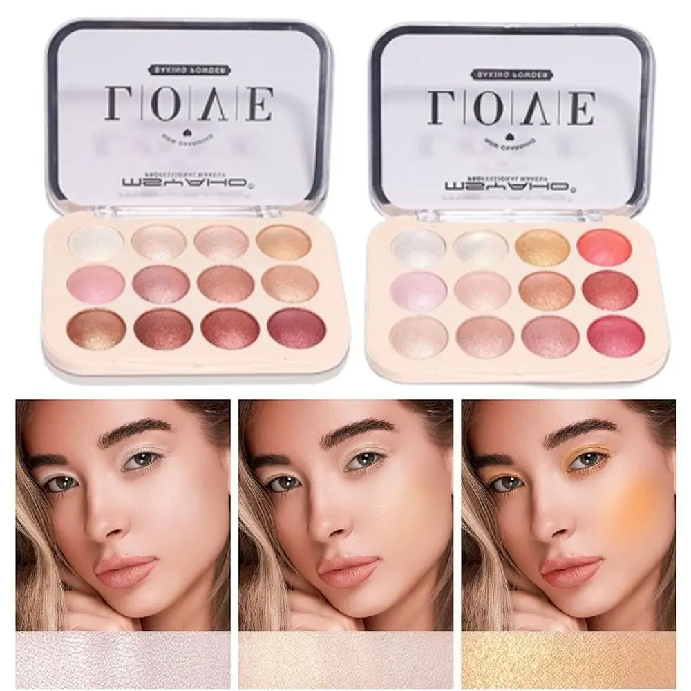 

12 Colors Eye Shadow Palette Shimmer Vibrant Colors Shiny Crystal Eyeshadow Brightening Effect Highly Pigmented