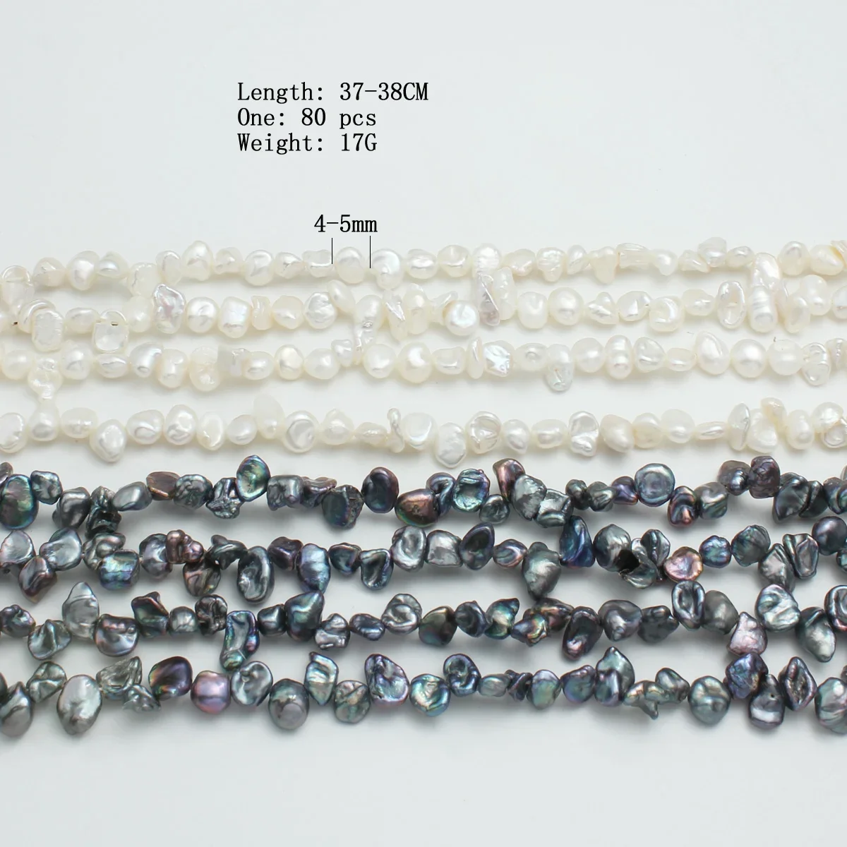 

4-5mm black and white recycled beads, freshwater pearls, irregular shaped beads, DIY jewelry making, necklaces, bracelets