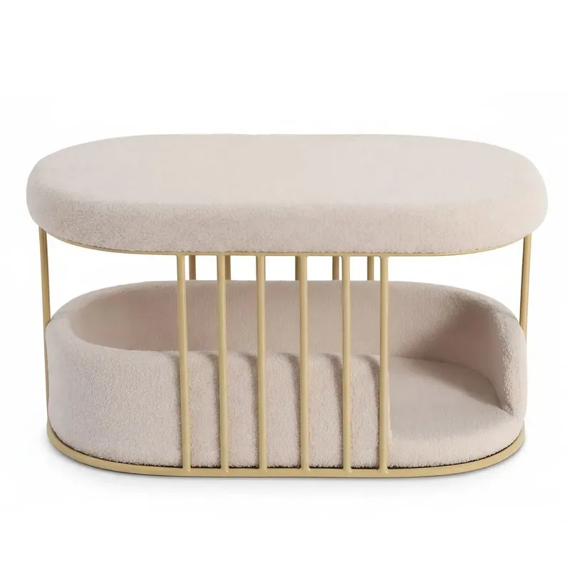 Comfortable Orthopedic Dog Bed Modular Space Saving Wrought Iron Cage Luxury Pet Bed