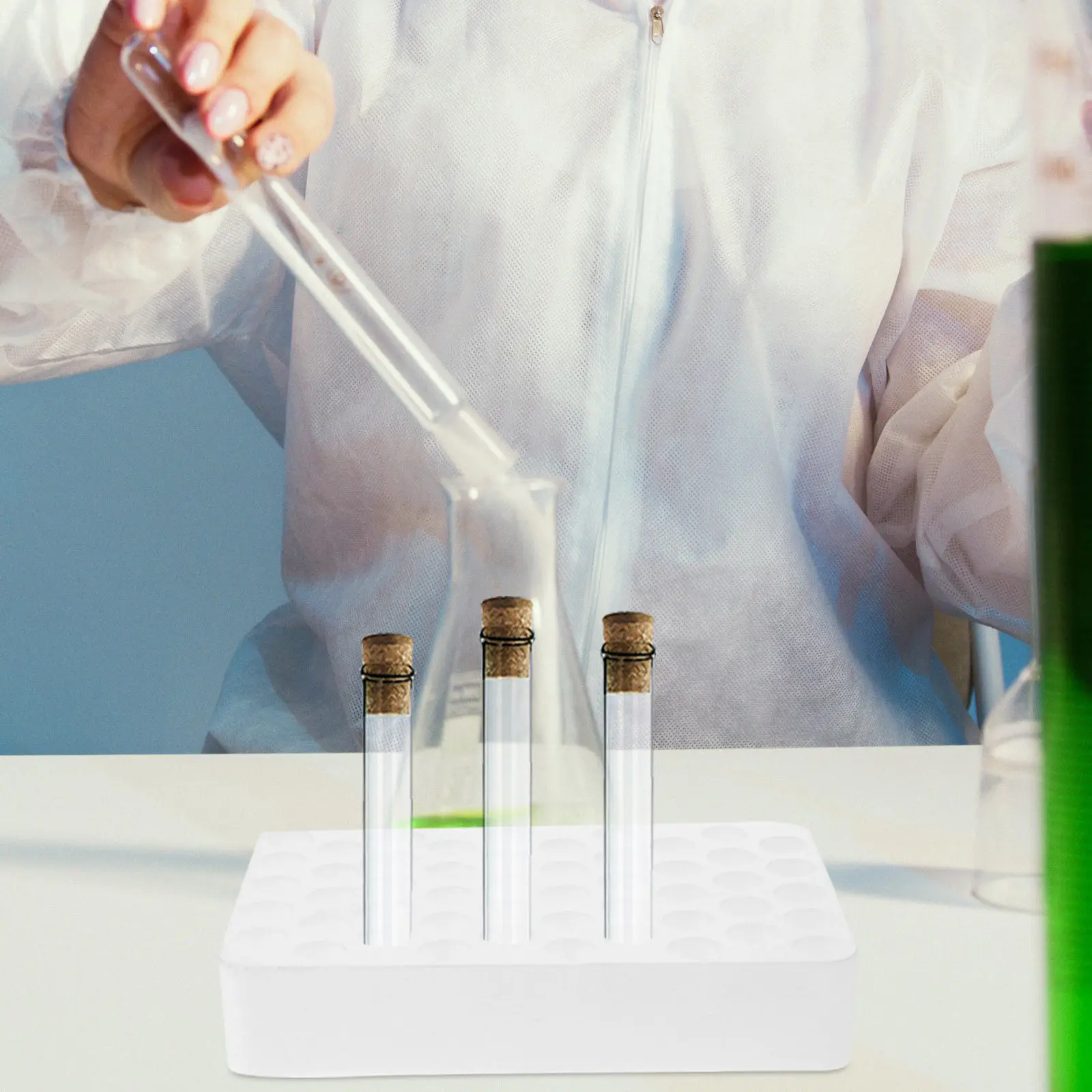 Centrifuge Tube Rack Foam Base 50 Holes Test Tube Holder Sampling Test Tubes Organizer Laboratory Storage Sampling Tubes Rack view 4
