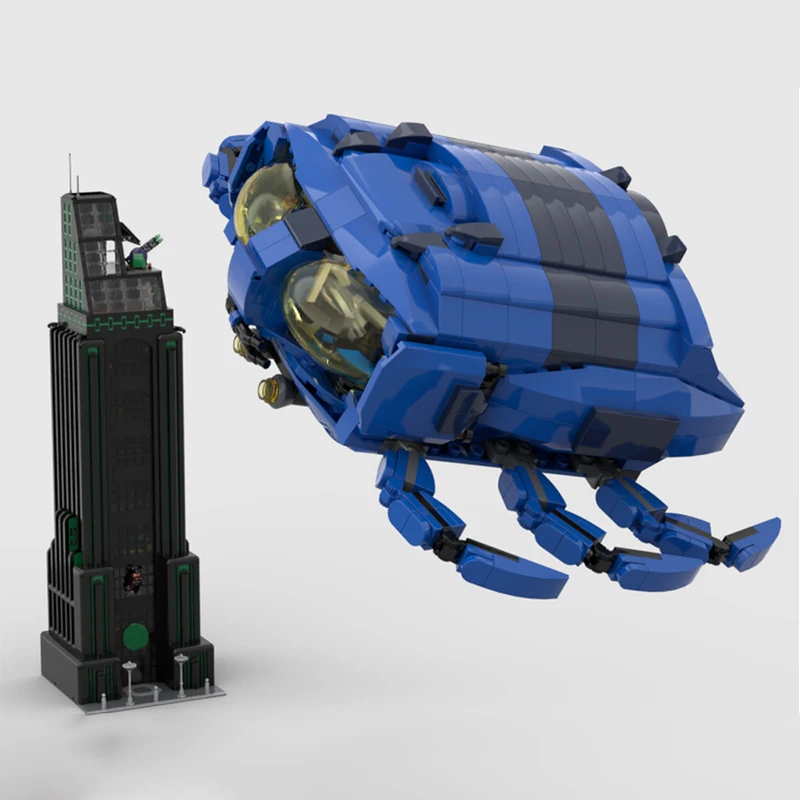 560pcs MOC DC Superheroes Blue Beetles Bug Super Heroes DCD Model Building Blocks Construction Toys Christmas Gifts Brick Kids view 3