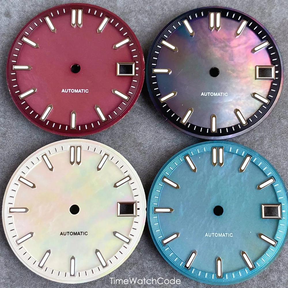 Tandorio Mother of Pearl MOP Watch Dial Face for NH35 NH36 NH38 NH70 NH71 NH72 4R35 4R36 Chapter Ring Baton Makers 29mm DJ Hands