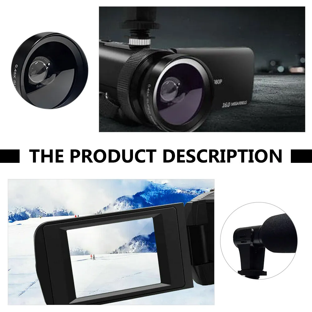 

1Set Hd Camcorder High Definition Digital Video Camera Professional Dvr with Mic for Videography Interview Recording ABS