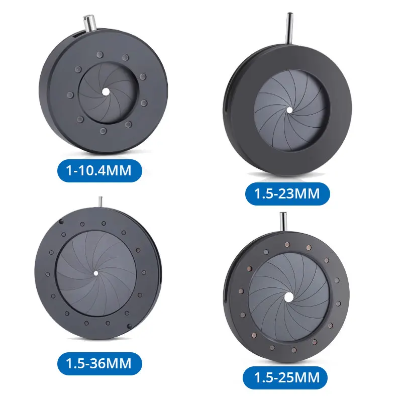 1pc Optical Iris Diaphragm Manual Zoom Iris Aperture Mechanical Iris Diaphragm Microscope Camera Adapter