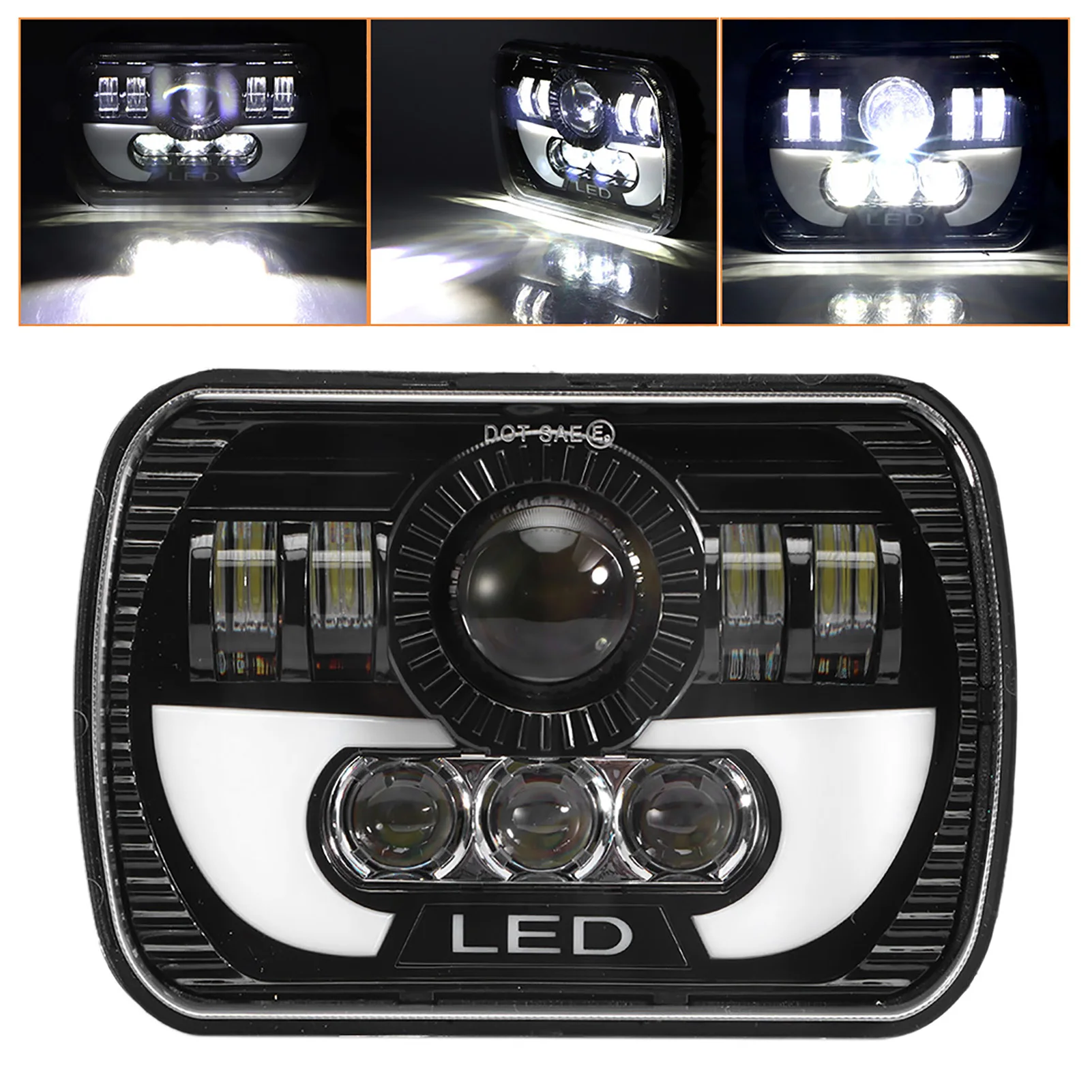 5x7in  Headlight 90W LED  Light High/Low Beam Headlamp Waterproof Car Headlight Waterproof Light LED Headlight