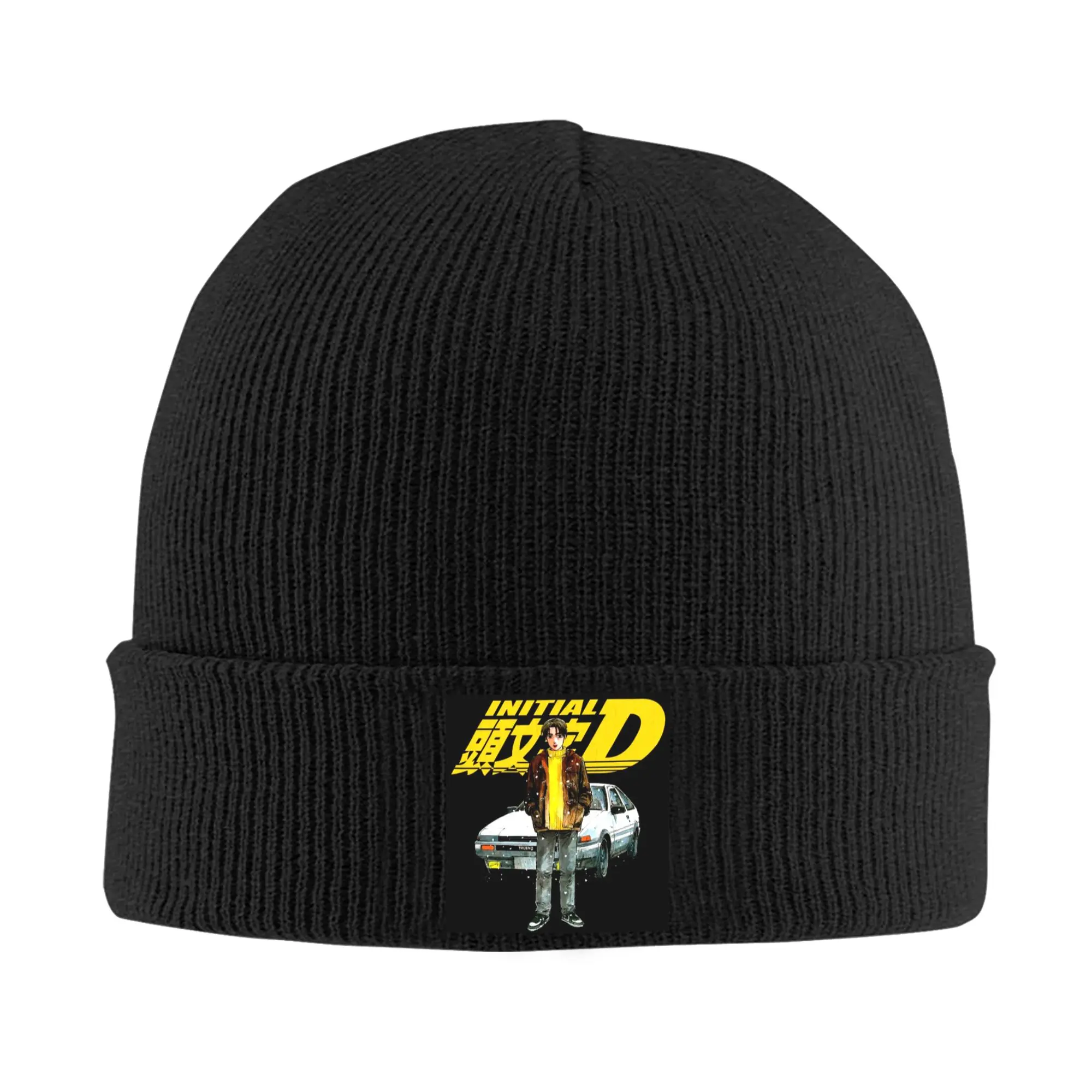 Initial d anime Winter Skullies Beanies Hat Warm Autumn Knitted Hats Bonnet Caps for Women Men