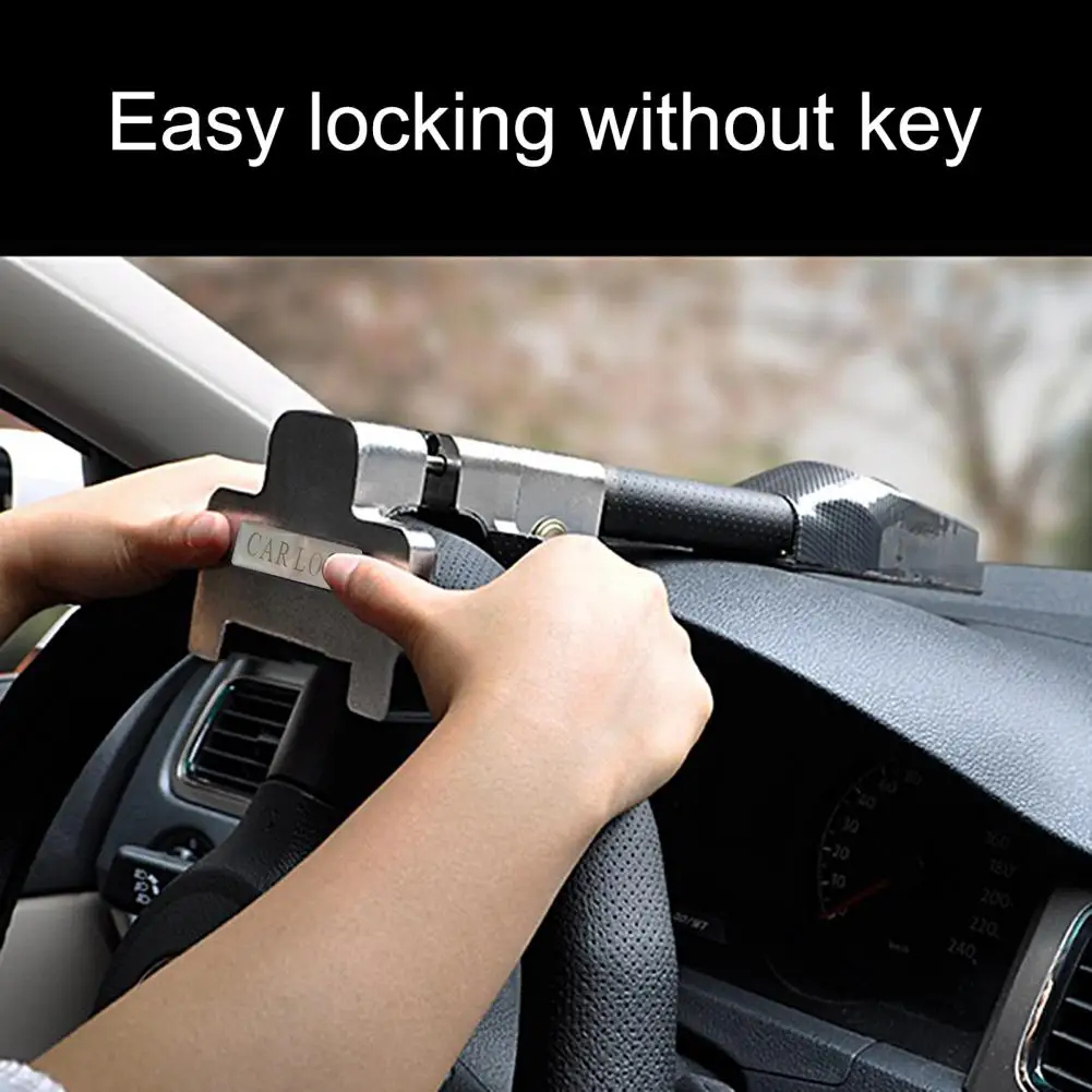 Car Lock Ultra-high Decibels Super Loud Alarm Whistle Retractable Foldable Anti-theft 2 Keys Car Steering Wheel Lock for Car