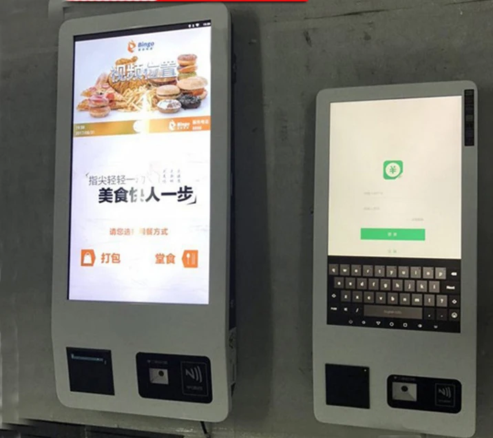 h LCD Voedsel Bestelmachine Zelfbediening Touchscreen Betalingskiosk met POS en Printer Restaurant WIFI Netwerk 24 "inch