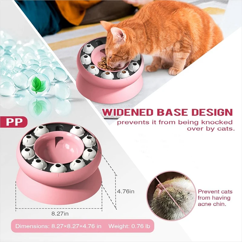 고양이 슬로우 피더, 고양이 개 먹이 그릇, 고양이 퍼즐 피더, 회전 슬로우 피더, 음식 그릇, 천천히 먹는 고양이 피더