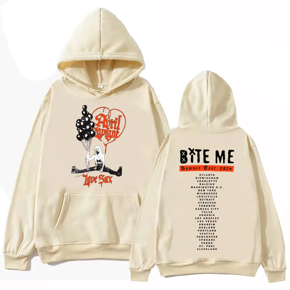 Avril Lavigne Greatest Hits Tour 2024 Hoodie Harajuku Hip Hop Pullover atasan populer musik Sweatshirt hadiah penggemar