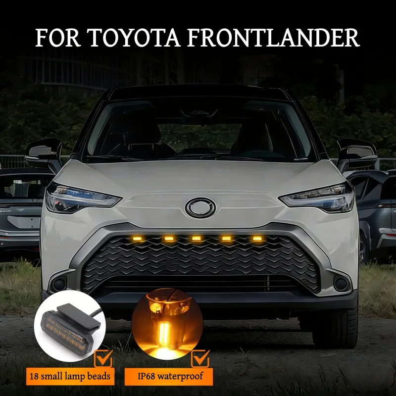 18LED Front Grille Light For TOYOTA FRONTLANDER Car Daytime Running Light Wheel Eyebrow Lamp 12V Pickup Offroad Upgrade