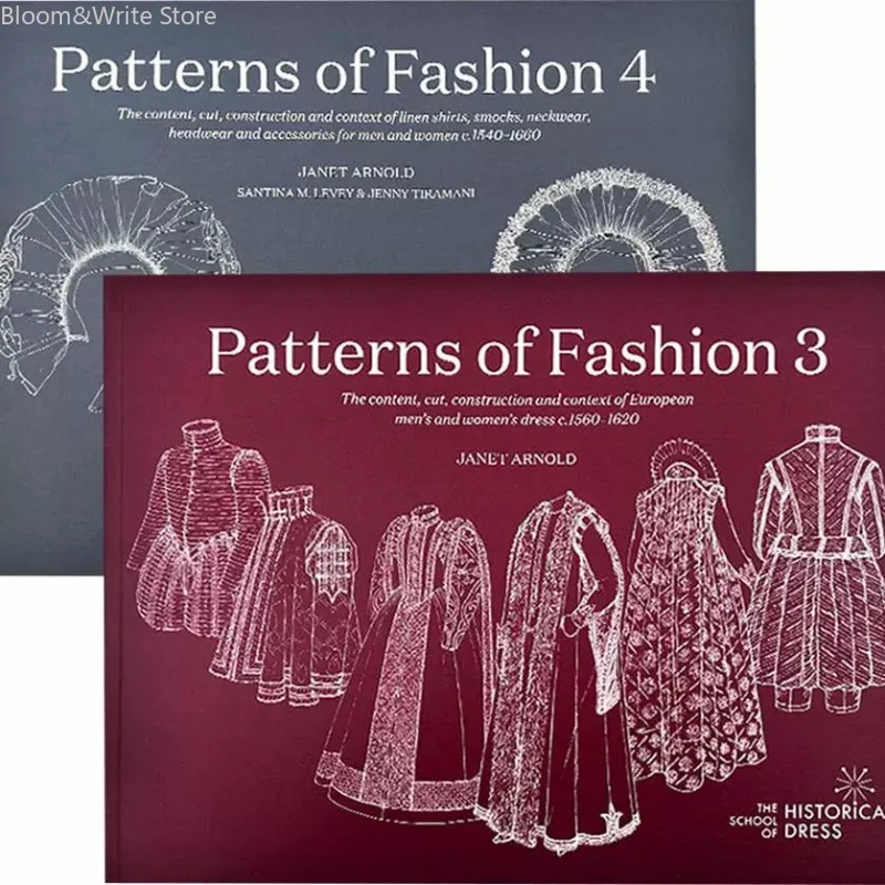 Patterns of Fashion Vol.1-6 Set, European Vintage Court Dress Tailoring Book with Sewing Construction & Historical Background