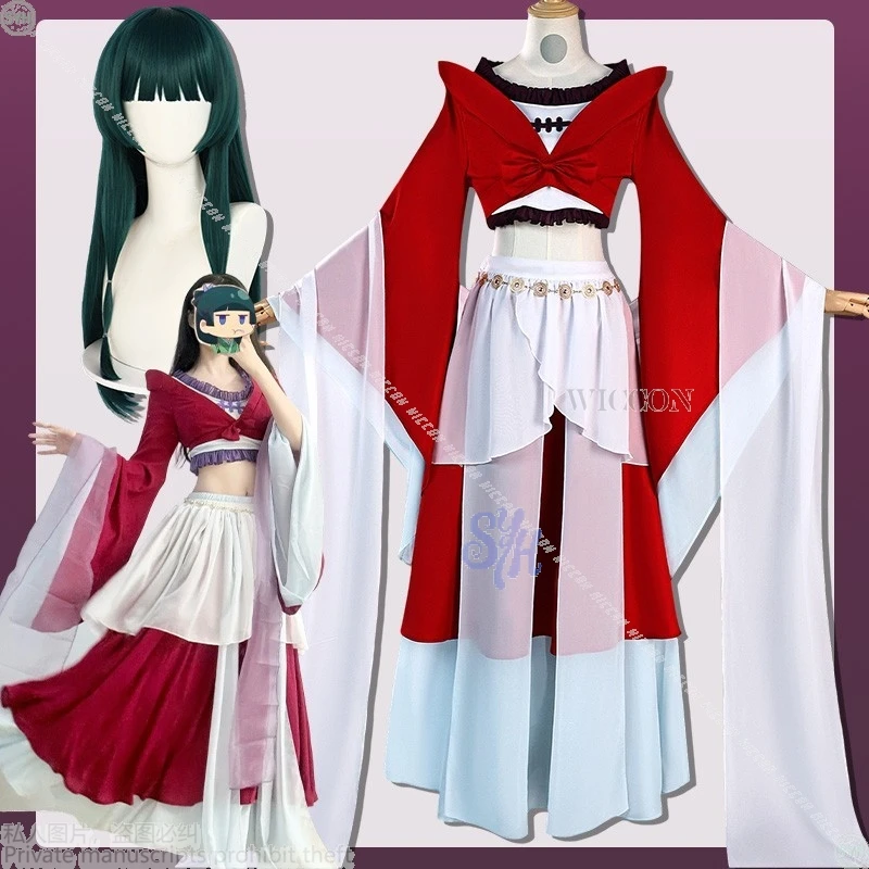 أزياء أنيمي يوميات الصيدلي التأثيرية ، زي الرقص تحت القمر الأحمر ، فستان جميل ، شعر مستعار حافو ، حفلة الهالوين