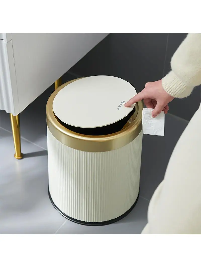 

Double Barrel Home Tra Can Kitchen Living Room Bedroom Luxury Sle Pr Cover Waste Bin Fly Use Floor Cleaning Tool