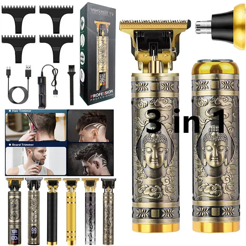 3 In 1 Wireless Usb Rechargeable Beard Body Barber Shop Professional Electric Nose Ear Hair Clipper Trimmer Cut Cutter Machine