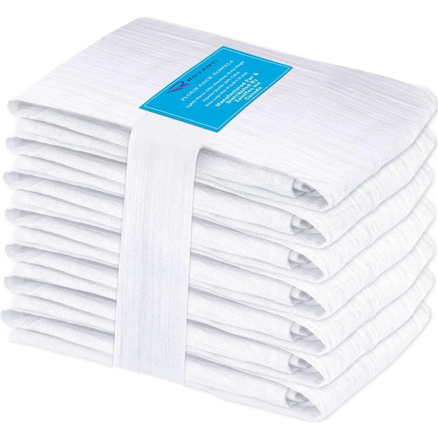 

Flour Sack Towels 6 Pack 28x28 Ih 100% Cotton Tea Towel Reusable Machine Washable Absorbent BarTowels - Dish Cloth Perfect for