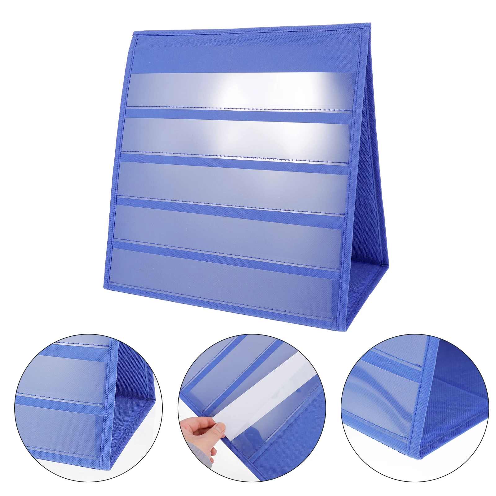 

Double-Sided Self-Standing Teaching Display Stand Pocket Chart Classroom Calendar Preschool Learning Tool Blank Desk