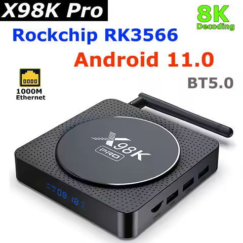 X98K Pro TV Box Android 11 Rockchip RK3566 Quad Core 4GB 32GB 8K Decoding External Antenna Dual Wifi 1000M LAN 4K Media Player