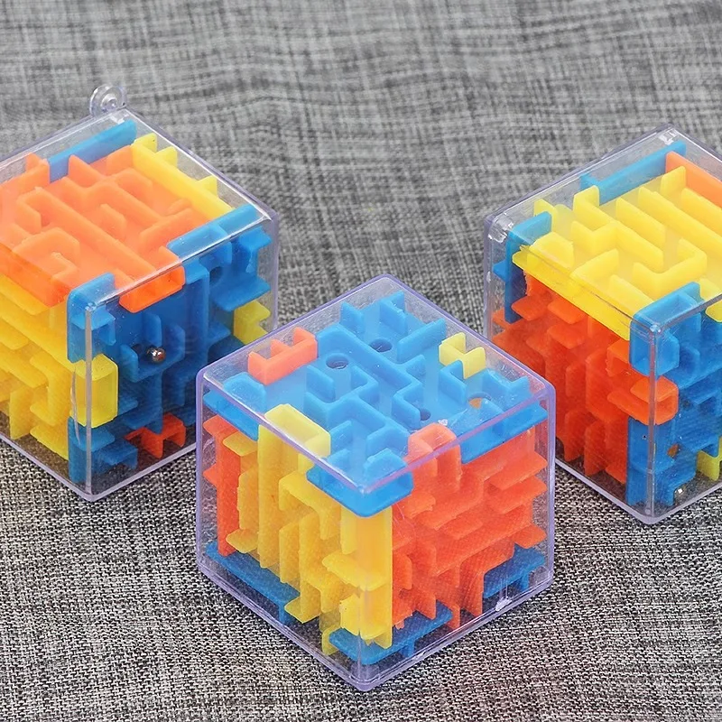 Mini 3D Maze Magic Cube Six-sided Transparent Puzzle Speed Cube Rolling Ball Cubes Maze Toys For Children Stress Reliever Toys