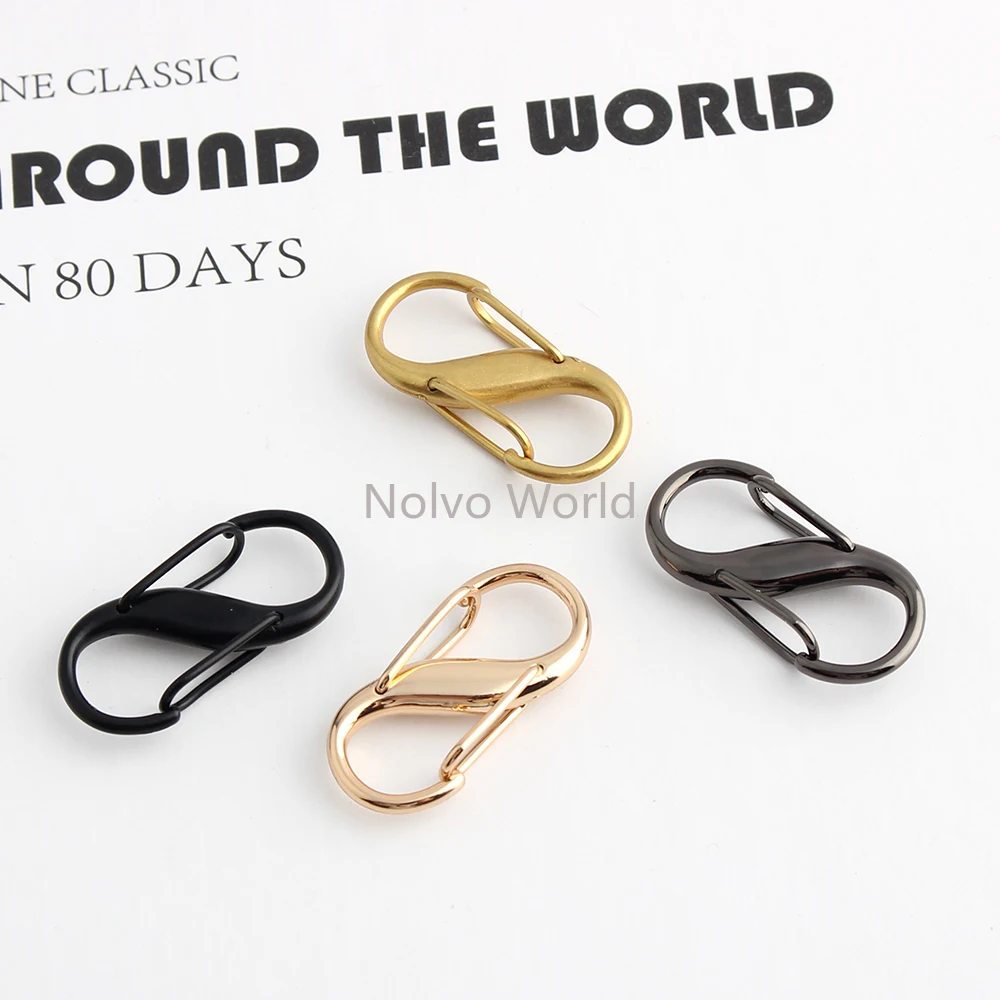 20/100/200PCS 27x13mm Small 8 Shape Portable Metal Carabiner Buckle For Hanging Key Adjust Bags Chain Camping Hook Accessories